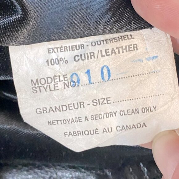 Vintage Le Village Du Cuir Black 80s 90s Oversized Batwing Leather Jacket L - Picture 8 of 16